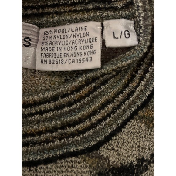 Jhane Barnes Vintage Men's Sweater Geometric Long Sleeve Multicolor Large - Picture 4 of 4